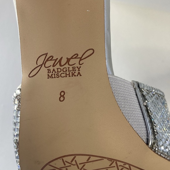 Sparkling sandals with a heel and square toe,  tapered heel make this a fun shoe - Picture 8 of 11